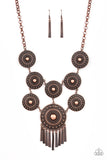 Paparazzi Modern Medalist - Copper - Necklace & Earrings - Glitzygals5dollarbling Paparazzi Boutique 