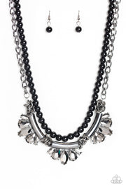 Paparazzi Bow Before the Queen Black Necklace - Glitzygals5dollarbling Paparazzi Boutique 