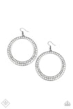 Paparazzi So Demanding - Black - Gunmetal Hoop - White Rhinestones - Earrings - Fashion Fix Exclusive - November 2019 - Glitzygals5dollarbling Paparazzi Boutique 