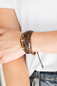 Carefree Camper - Brown Paparazzi Bracelet - Glitzygals5dollarbling Paparazzi Boutique 