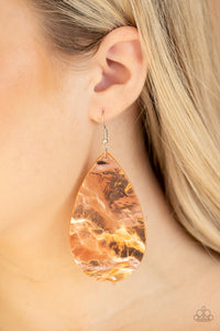 Paparazzi Mosaic Chic - Multi Browns Leather Earrings - Glitzygals5dollarbling Paparazzi Boutique 