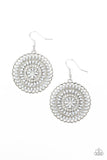 Paparazzi PINWHEEL and Deal - Silver - White Rhinestones - Earrings - Glitzygals5dollarbling Paparazzi Boutique 