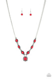 Paparazzi Desert Dreamin - Red - Embossed Filigree - Double Chain Necklace & Earrings - Glitzygals5dollarbling Paparazzi Boutique 