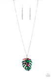 Paparazzi Prismatic Palms - Green - Acrylic Leaf Pendant - Necklace & Earrings - Glitzygals5dollarbling Paparazzi Boutique 
