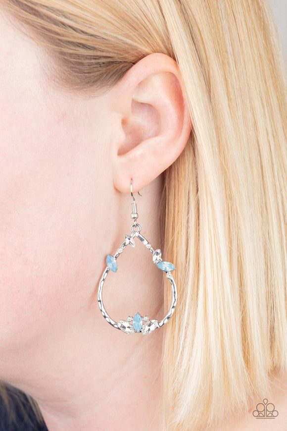 Lotus Ice - blue - Paparazzi earrings - Glitzygals5dollarbling Paparazzi Boutique 