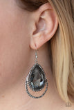 Paparazzi Famous Silver Hematite Teardrop Earrings - Glitzygals5dollarbling Paparazzi Boutique 
