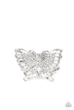 Paparazzi Ring ~ Fearless Flutter White LOP Exclusive - Glitzygals5dollarbling Paparazzi Boutique 