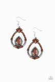 Paparazzi Vogue Voyager - Brown Beads - Silver Teardrop Earrings - Glitzygals5dollarbling Paparazzi Boutique 