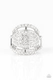 Paparazzi The Seven-FIGURE Itch White Rhinestone Ring - Glitzygals5dollarbling Paparazzi Boutique 