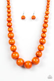 Paparazzi Effortlessly Everglades Orange Bubble gum wooden Necklace - Glitzygals5dollarbling Paparazzi Boutique 