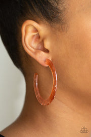 Paparazzi HAUTE Tamale - Copper - Acrylic Hoop - Earrings - Glitzygals5dollarbling Paparazzi Boutique 