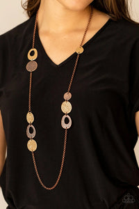 Paparazzi Gallery Guru - Copper - Necklace & Earrings - Glitzygals5dollarbling Paparazzi Boutique 