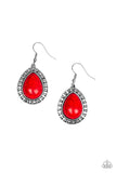 Paparazzi Sahara Serenity - Red Stone - Silver Earrings - Glitzygals5dollarbling Paparazzi Boutique 