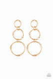 Paparazzi Three Ring Radiance Gold Earrings - Glitzygals5dollarbling Paparazzi Boutique 