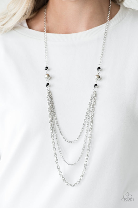 Paparazzi “Ritz It All” Black Silver Necklace - Glitzygals5dollarbling Paparazzi Boutique 