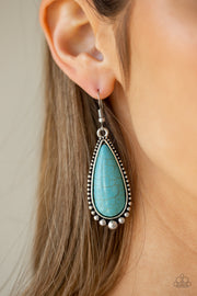 Paparazzi Desert Quench Blue Turquoise Earrings - Glitzygals5dollarbling Paparazzi Boutique 
