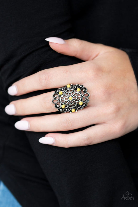 Paparazzi Floral Fancies - Yellow - Ring - Glitzygals5dollarbling Paparazzi Boutique 