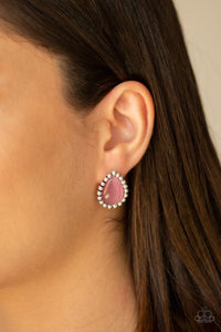 I Wanna GLOW - pink - Paparazzi earrings Cat’s Eye Moonstone - Glitzygals5dollarbling Paparazzi Boutique 