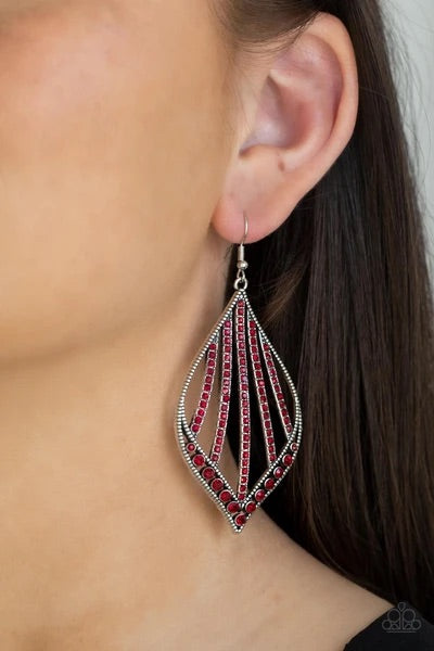 Paparazzi Showcase Sparkle - Red - Earrings - Glitzygals5dollarbling Paparazzi Boutique 