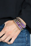 Paparazzi Soul Searchin - Purple - Stones, Wooden Beads - Coiled Wire Infinity Wrap - Bracelet - Glitzygals5dollarbling Paparazzi Boutique 