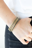 Paparazzi Full Circle - Brass - Antiqued Finish - Set of 7 - Bangle Bracelets - Glitzygals5dollarbling Paparazzi Boutique 