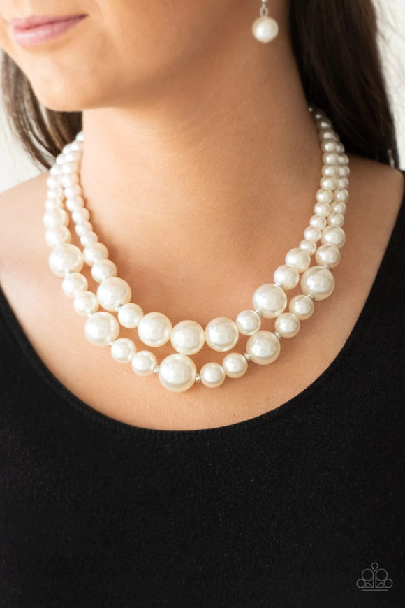 The More The Modest - white - Paparazzi necklace - Glitzygals5dollarbling Paparazzi Boutique 