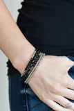 Paparazzi Meet and Mingle - Black - and Silver Beads - Set of 5 Bracelets - Glitzygals5dollarbling Paparazzi Boutique 