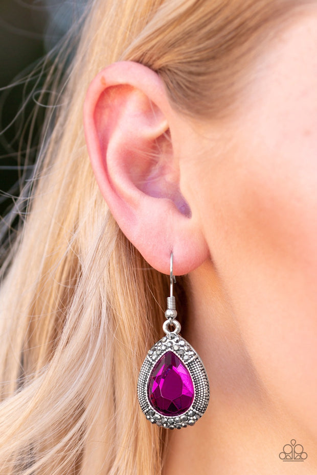 Paparazzi “Grandmaster Shimmer” Pink Earring - Glitzygals5dollarbling Paparazzi Boutique 