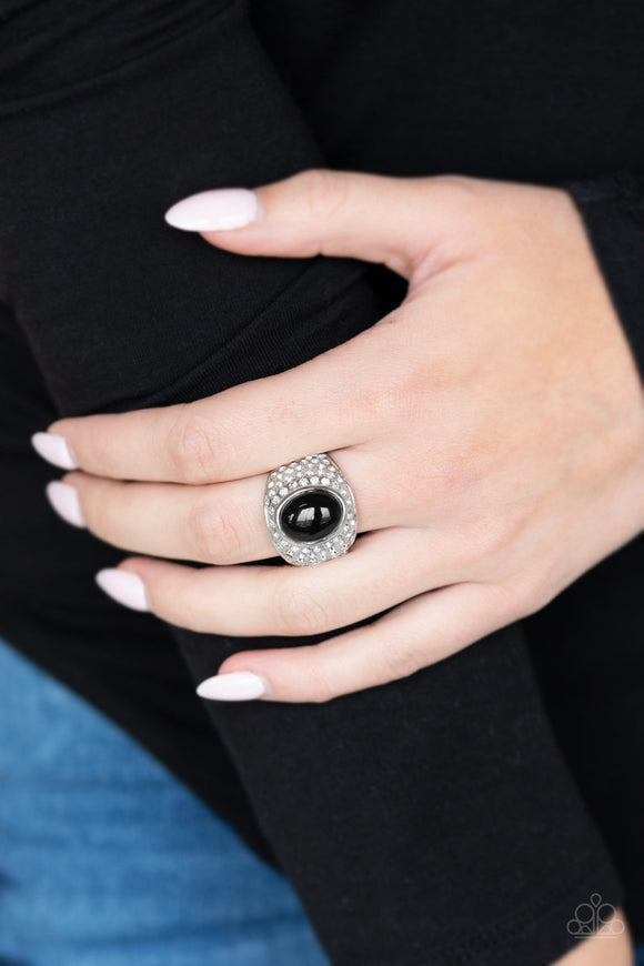 Paparazzi Glittering Go-Getter - Black Ring - Glitzygals5dollarbling Paparazzi Boutique 