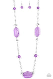 Paparazzi Crystal Charm - Purple Beads - Silver Chain Necklace and matching Earrings - Glitzygals5dollarbling Paparazzi Boutique 