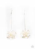 Paparazzi Swing Big White Earrings Life of the Party Exclusive - Glitzygals5dollarbling Paparazzi Boutique 