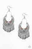 Paparazzi Walk On The Wildside - Red Beads - Silver Earrings - Glitzygals5dollarbling Paparazzi Boutique 