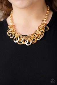 Paparazzi Ringing In The Bling - Gold - Necklace and matching Earrings - Glitzygals5dollarbling Paparazzi Boutique 