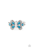 Boho Butterfly - blue - Paparazzi ring - Glitzygals5dollarbling Paparazzi Boutique 