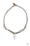 Paparazzi Off With His ARROWHEAD - Brown Urban Necklace - Glitzygals5dollarbling Paparazzi Boutique 