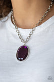 Paparazzi Accessories - Light As HEIR - Purple Oval Necklace - Glitzygals5dollarbling Paparazzi Boutique 