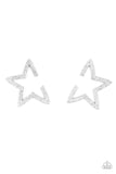 Star Player - Paparazzi - White Rhinestone Star Post Earrings - Glitzygals5dollarbling Paparazzi Boutique 