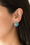 Paparazzi FRONTIER-Runner - Blue Turquoise Stone - Post Earrings - Glitzygals5dollarbling Paparazzi Boutique 