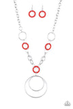 Paparazzi Necklace ~ HOOP du Jour - Red - Glitzygals5dollarbling Paparazzi Boutique 