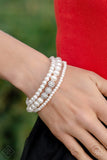 Showy Soprano White ~ Paparazzi Bracelet - Glitzygals5dollarbling Paparazzi Boutique 