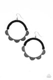 Paparazzi Earring ~ Tambourine Trend - Black - Glitzygals5dollarbling Paparazzi Boutique 