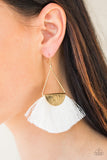 Paparazzi Modern Mayan White Fringe Earrings - Glitzygals5dollarbling Paparazzi Boutique 
