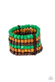 Paparazzi Tropical Tundra - Green Wooden Bracelet - Glitzygals5dollarbling Paparazzi Boutique 