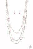 Paparazzi Metro Mixer - Pink - Rhinestones - Silver Chains - Necklace & Earrings - Glitzygals5dollarbling Paparazzi Boutique 