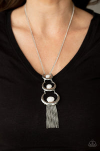 As MOON As I Can - white - Paparazzi necklace - Glitzygals5dollarbling Paparazzi Boutique 