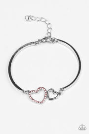 Paparazzi The Show LUST Go On! Pink Silver Heart Bracelet - Glitzygals5dollarbling Paparazzi Boutique 