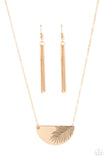 Cool, PALM, and Collected Gold Paparazzi Necklace - Glitzygals5dollarbling Paparazzi Boutique 