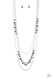 Pearl Pageant - Blue Necklace - Glitzygals5dollarbling Paparazzi Boutique 