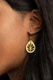 Paparazzi Earring ~ LEAF Yourself Wide Open - Yellow - Glitzygals5dollarbling Paparazzi Boutique 