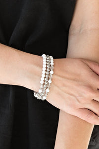 Paparazzi Irresistibly Irresistible - White - Set of 3 Bracelets - Glitzygals5dollarbling Paparazzi Boutique 